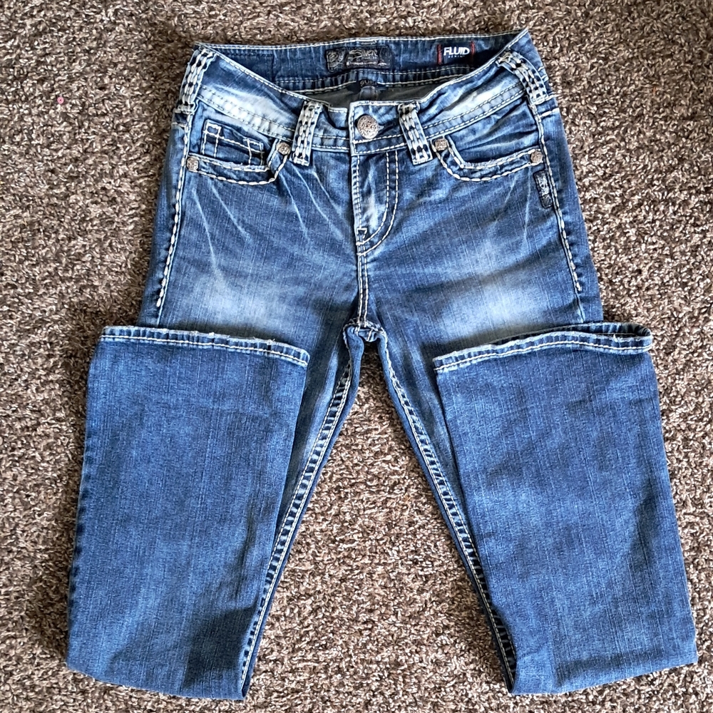 Silver mid boot cut women's jeans
